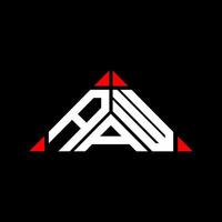 aaw lettera logo creativo design con vettore grafico, aaw semplice e moderno logo nel triangolo forma.