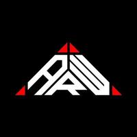 arw lettera logo creativo design con vettore grafico, arw semplice e moderno logo nel triangolo forma.