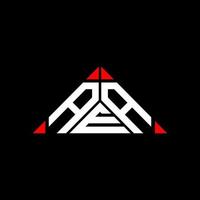 aea lettera logo creativo design con vettore grafico, aea semplice e moderno logo nel triangolo forma.