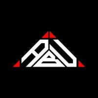 abu lettera logo creativo design con vettore grafico, abu semplice e moderno logo nel triangolo forma.