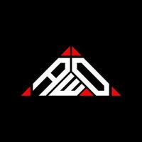 aw lettera logo creativo design con vettore grafico, aw semplice e moderno logo nel triangolo forma.