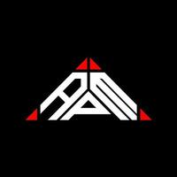 apm lettera logo creativo design con vettore grafico, apm semplice e moderno logo nel triangolo forma.