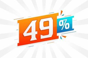 49 sconto marketing bandiera promozione. 49 per cento i saldi promozionale design. vettore