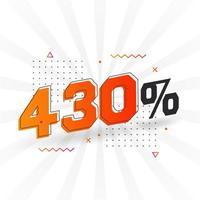 430 sconto marketing bandiera promozione. 430 per cento i saldi promozionale design. vettore