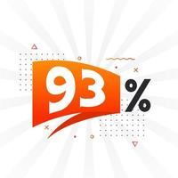 93 sconto marketing bandiera promozione. 93 per cento i saldi promozionale design. vettore