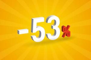 negativo 53 sconto 3d testo per vende e promozione. vettore