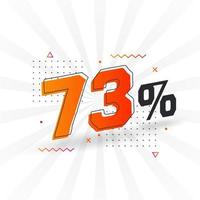 73 sconto marketing bandiera promozione. 73 per cento i saldi promozionale design. vettore