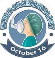 mondo anestesia giorno logo concetto vettore