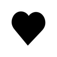 cuore icona. simbolo di amore e santo san valentino giorno. semplice piatto nero di spessore schema vettore forma