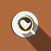 caffè piatto design illustrazione. minimo design manifesto. tazza di caffè su un' leggero sfondo. superiore Visualizza. vettore