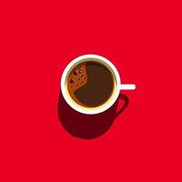 caffè piatto design illustrazione. minimo design manifesto. tazza di caffè su un' leggero sfondo. superiore Visualizza. vettore