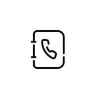 Telefono libro linea icona design vettore. contatto icona vettore