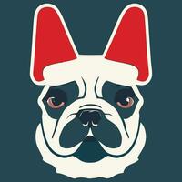 illustrazione vettore grafico di francese bulldog indossare Natale cappello isolato bene per icona, mascotte, Stampa, design elemento o personalizzare il tuo design