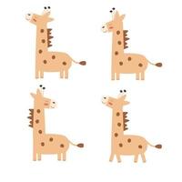 impostato di cartone animato boho giraffe. vettore illustrazione