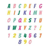 inglese alfabeto con numeri. vettore