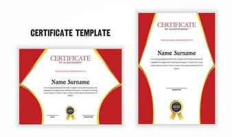 rosso certificato di realizzazione modello per Stampa. vettore illustrazione