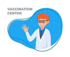 vettore illustrazione di un' vaccino medico. concetto di un isolato medico su un' bianca e blu sfondo.