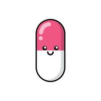 medicina tavoletta toppa, distintivo, adesivi logo. carino divertente farmacia droga cartone animato personaggio icona nel asiatico giapponese kawaii. vettore medico farmaceutico capsula scarabocchio.