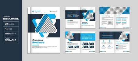 blu aziendale 16 pagina opuscolo e opuscolo modello, moderno azienda profilo disposizione professionista vettore