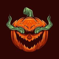 pauroso zucca testa vettore illustrazione con Halloween tema