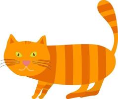 cartone animato arancia gatto con strisce. vettore