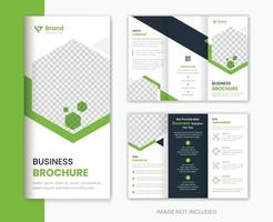 verde aziendale trifold opuscolo design modello per attività commerciale portafoglio vettore