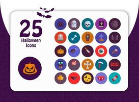 25 Halloween icone imballare vettore