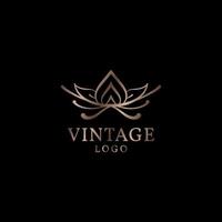 Vintage ▾ lussuoso vettore logo design per moda e bellezza cura rustico marca