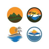 tramonto logo icona design simbolo illustrazione vettore