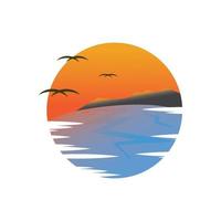 tramonto logo icona design simbolo illustrazione vettore