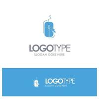 topo clic Internet in linea shopping blu solido logo con posto per tagline vettore