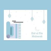 illustrazione della cartolina d'auguri di eid mubarak vettore