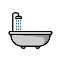 vasca da bagno icona vettore design modello
