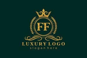 iniziale ff lettera reale lusso logo modello nel vettore arte per ristorante, regalità, boutique, bar, Hotel, araldico, gioielleria, moda e altro vettore illustrazione.