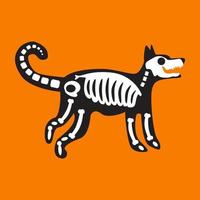 cane scheletro Halloween vacanza decorazione vettore