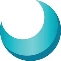 blu mezzaluna Luna semplice icona vettore illustrazione