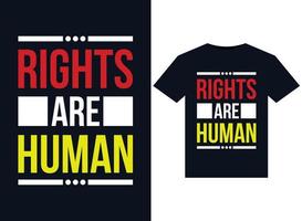 diritti siamo umano illustrazioni per pronti per la stampa magliette design vettore