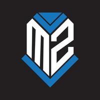 mz lettera logo design su nero sfondo. mz creativo iniziali lettera logo concetto. mz lettera design. vettore