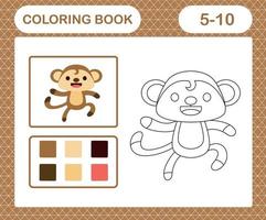 colorazione pagina di carino scimmia vettore