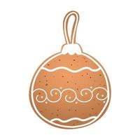 vacanza Pan di zenzero biscotto nel forma di Natale giocattolo con bianca glassatura. vettore illustrazione nel piatto stile