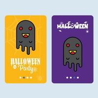 contento Halloween invito design con fantasma vettore