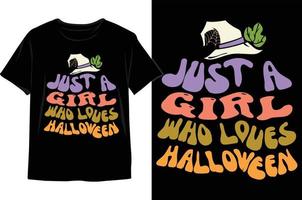 appena un' ragazza chi gli amori Halloween Halloween t camicia design. vettore