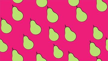 vettore illustrazione. modello con pere. verde pere su un' rosa sfondo. luminosa sfondo, carino e creativo sfondo. Pera umore. vegano cibo. salutare frutta