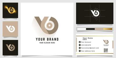 lettera yo o y6 monogramma logo con attività commerciale carta design vettore