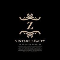 lettera z semplice cresta lusso Vintage ▾ vettore logo design per bellezza cura, stile di vita media e moda marca