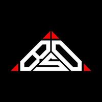 bso lettera logo creativo design con vettore grafico, bso semplice e moderno logo nel triangolo forma.