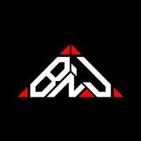 bnj lettera logo creativo design con vettore grafico, bnj semplice e moderno logo nel triangolo forma.