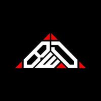 bwd lettera logo creativo design con vettore grafico, bwd semplice e moderno logo nel triangolo forma.