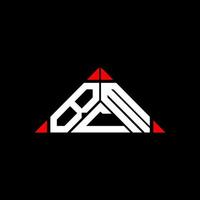 bcm lettera logo creativo design con vettore grafico, bcm semplice e moderno logo nel triangolo forma.