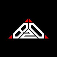 bzo lettera logo creativo design con vettore grafico, bzo semplice e moderno logo nel triangolo forma.
